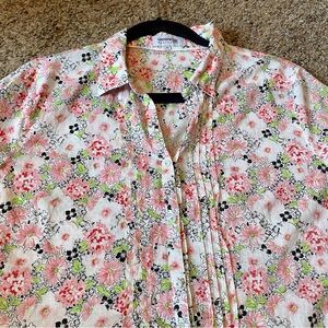 Australian Authentic GoondiWindi Cotton Blurred Floral Blouse. AU 20 (US 16/2XL)